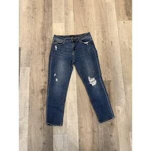 Judy Blue Jeans Womens 13 31 Blue Slim Fit Distressed Stretch Denim Medium Wash